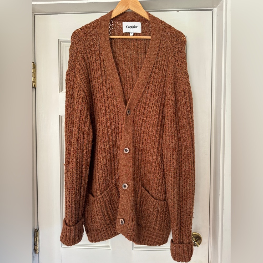 Corridor Cardigan - Large - Orange Rust